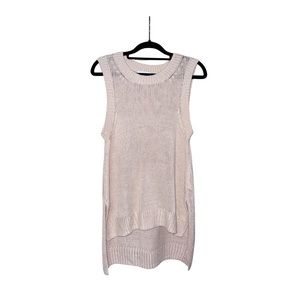 H&M Baby Pink High Low Sweater Top - Cream - Size XS